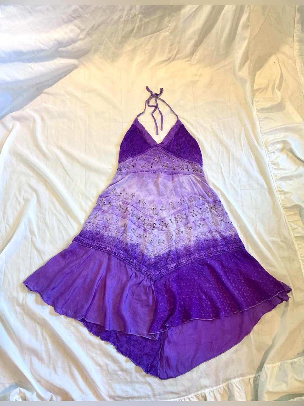 Vintage L.S.I Embroidered Halter Dress